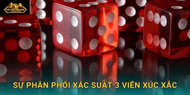 Sự phân phối xác suất 3 viên xúc xắc tại Tài xỉu online